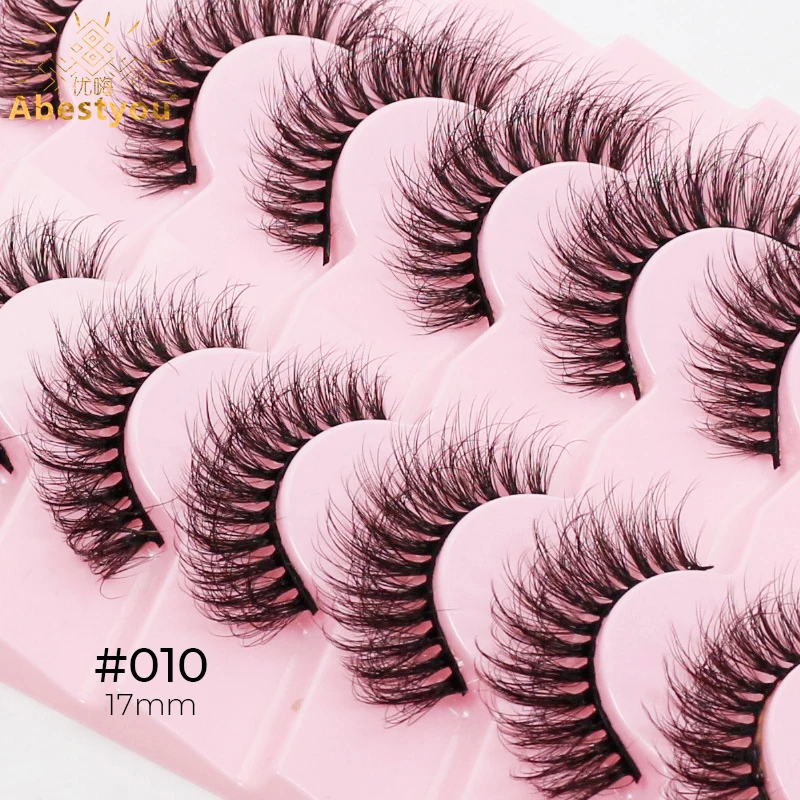 Abestyou Natuurlijke Look Zijde Lash 5d 7pairs 14mm Pluizige Lash Extension Korte Cluster Dikke Meesy Faux Nertsen Wimpers Sztuczne Rzesy