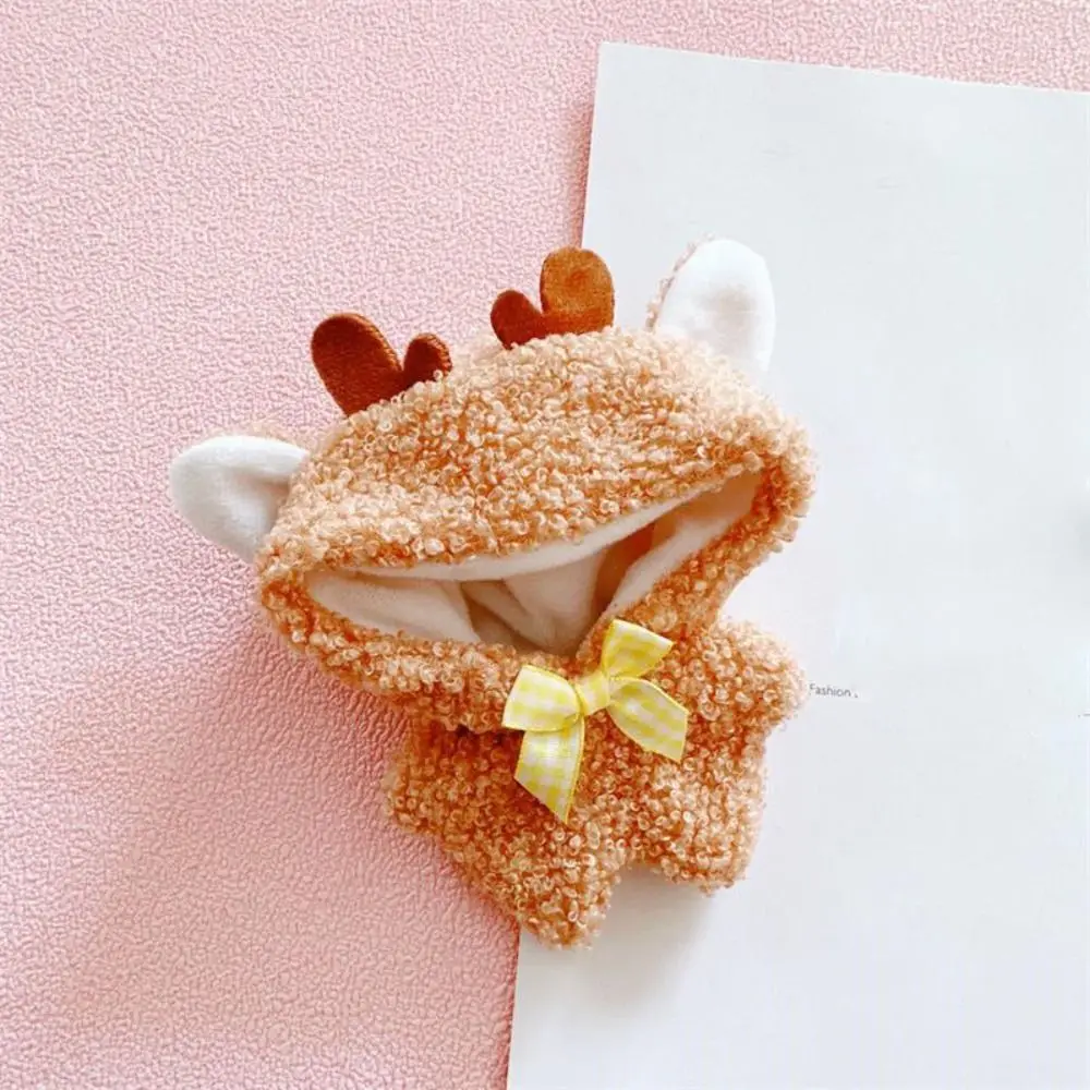 면 인형 옷 원피스, 활 머리 장식 미니 옷, 봉제 점프 슈트, 면 인형 장난감 액세서리 I, 10cm