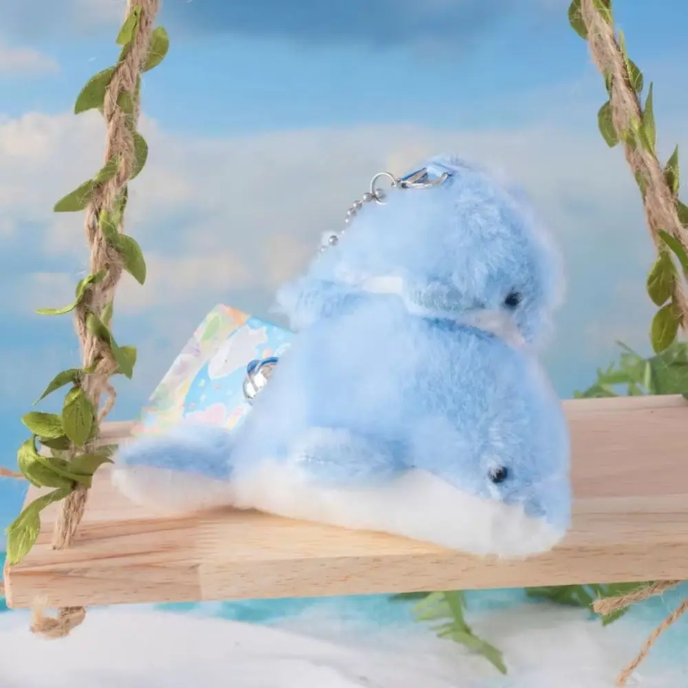 Creative Mom-child Sea Animal Plush Key Holder Soft Plushie Shark Crab Pendants Mini Kawaii Dolphin Seal Keychain Backpack