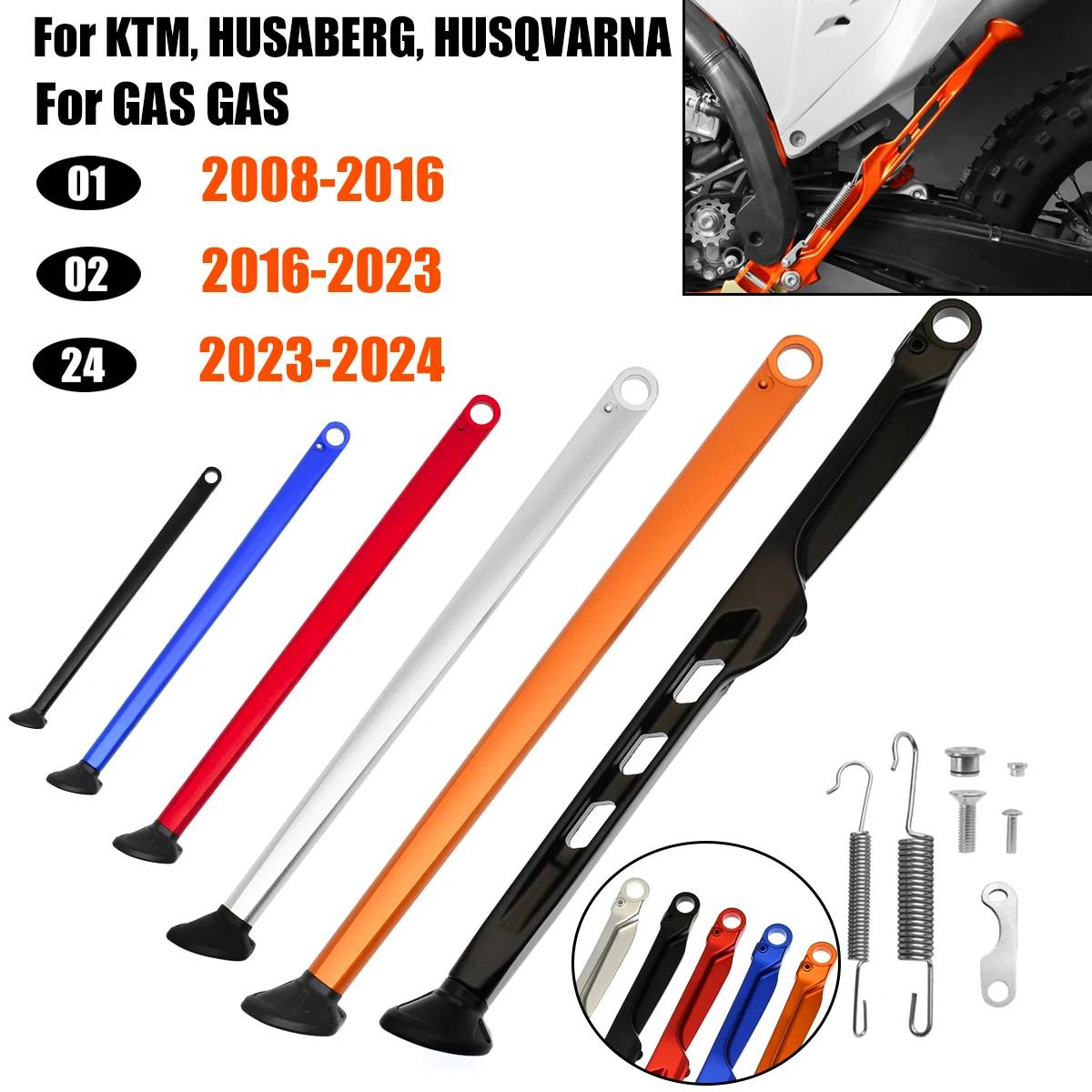 

Kickstand Side Stand+Spring Kit For KTM EXC 300 EXCF 350 125 250 400 450 XC XCF XCW XCFW For Husqvarna TE FE For GasGas EX EC MC