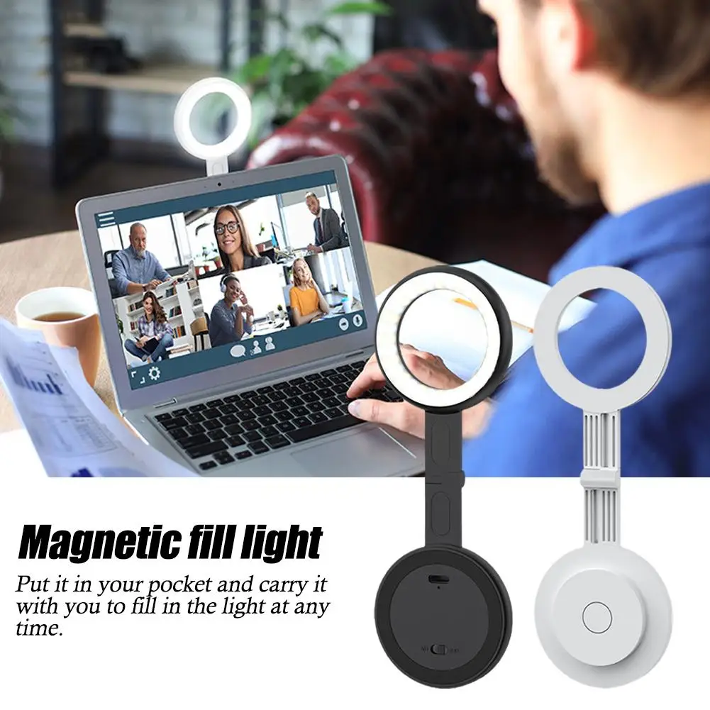 Magnetic Mobile Phone Fill Light, Soft Light, Cold Mode Light Reversible Warm Adjustment, Portable Scene And Pocket Photo P6A3