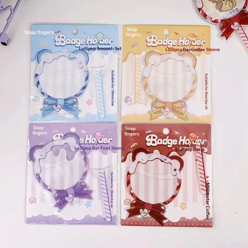 Cute Lollipop Shaped Badge Protective Cover Y2K Itabags Decor Display Japan Game Anime Tinplate Badges Pins Beautify Handheld