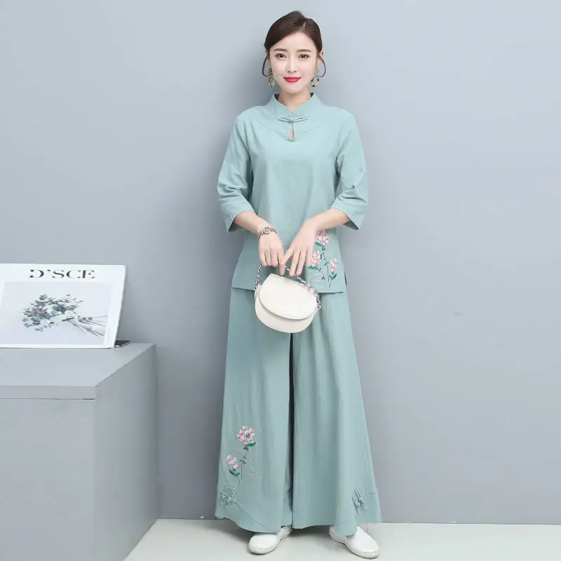 

Hanfu women's Chinese style women's tea dress, Zen dress, improved cheongsam, Zen, Tang dress, tea art clothing, ancient casual