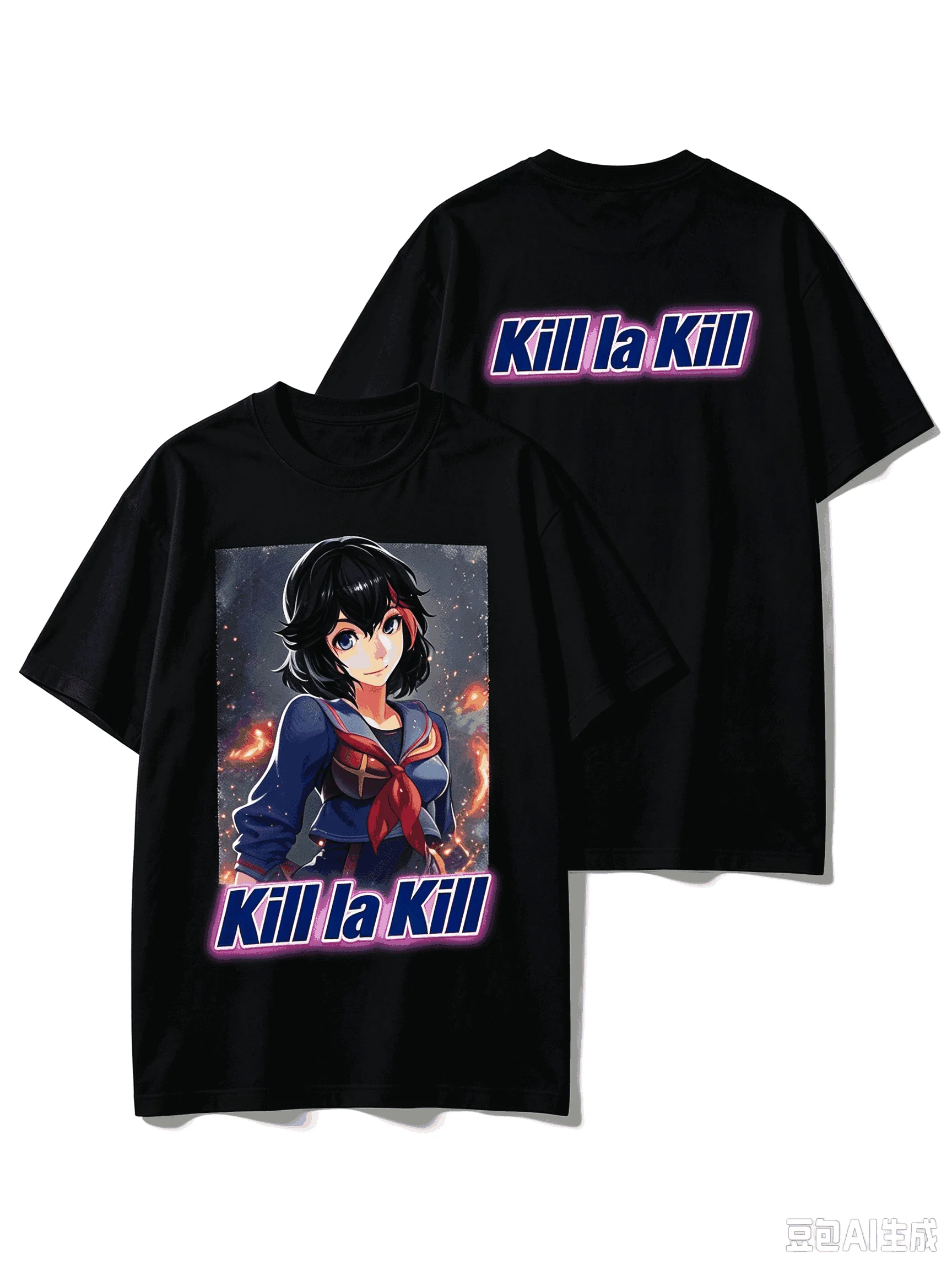 2026 Hot Sale Anime Kill La Kill T-shirt Y2K Unisex Vintage Hip Hop Cotton Gothic Round T-shirt Perfect for Commute & Loungewear