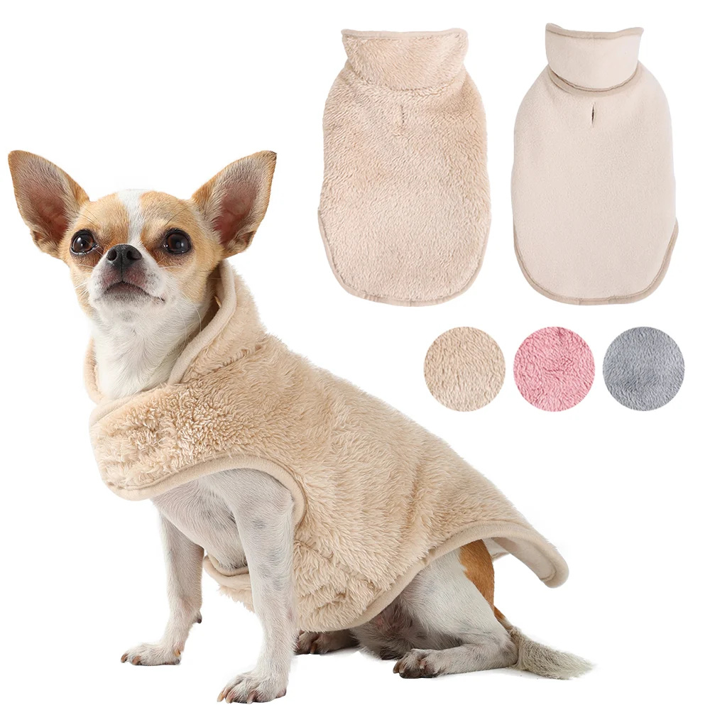 Warme Hundejacke für den Winter, wendbarer Fleece-Haustiermantel mit D-Ring für kleine, mittelgroße Hunde, Katzen, gemütliche, verstellbare Yorkshire-Kleidung
