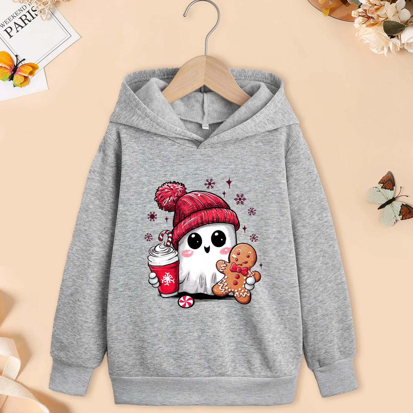 

Креативная толстовка с мультяшным принтом для мальчиков и девочек, детская толстовка с длинными рукавами, рождественские осенне-зимние уличные теплые топы