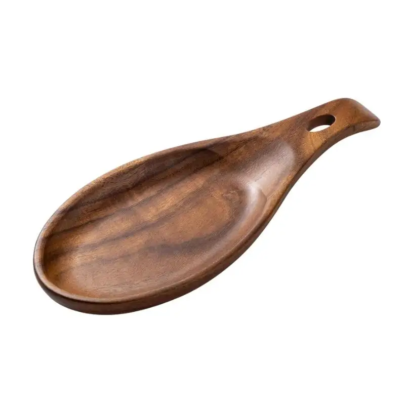 Long Lasting Rosewood Spoon Rest Rack 1Pcs Heat Proof Utensil Holder for Home Kitchen Cooking Baking Tools