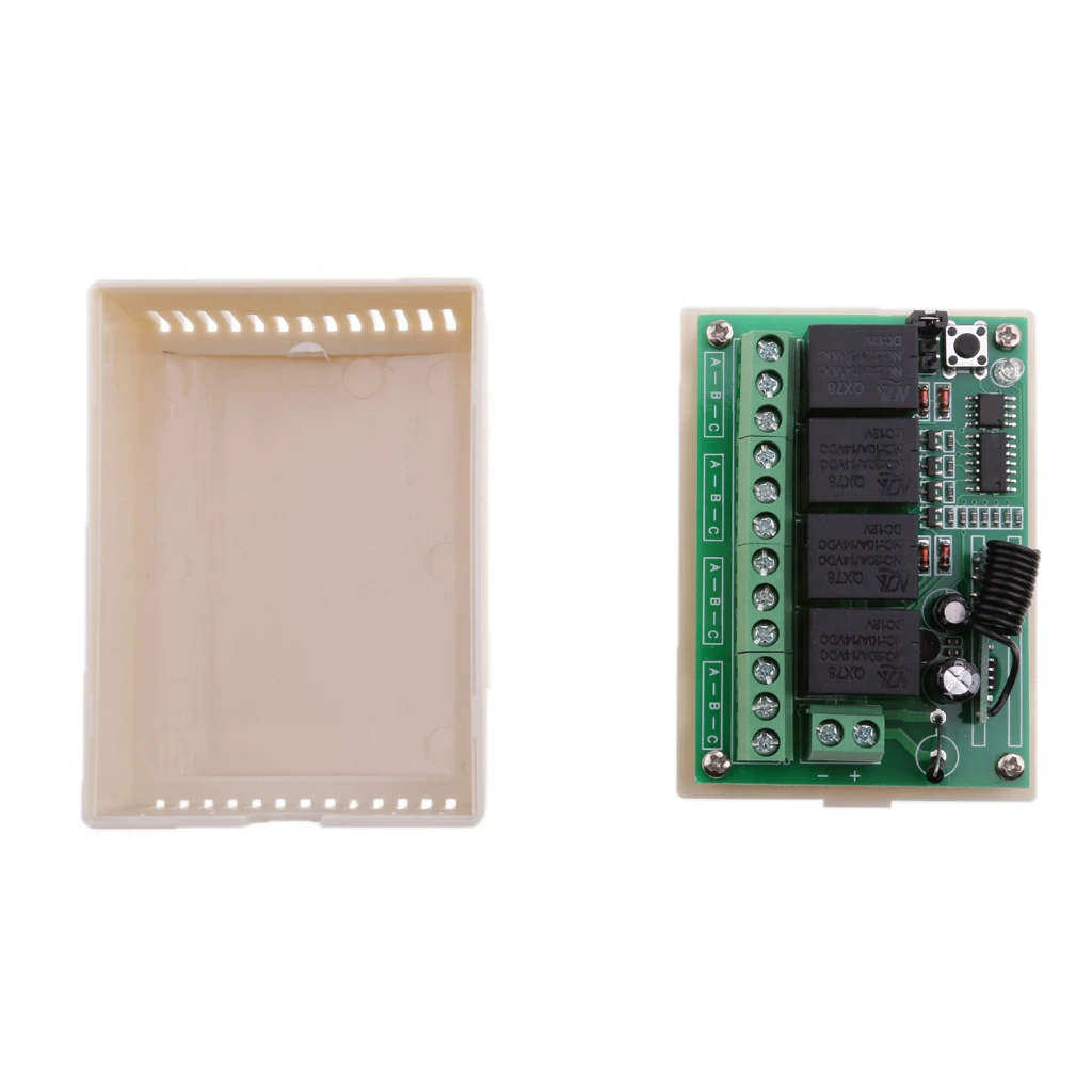Transmisor de interruptor de control remoto de 4 botones de 12V 433M + módulo receptor