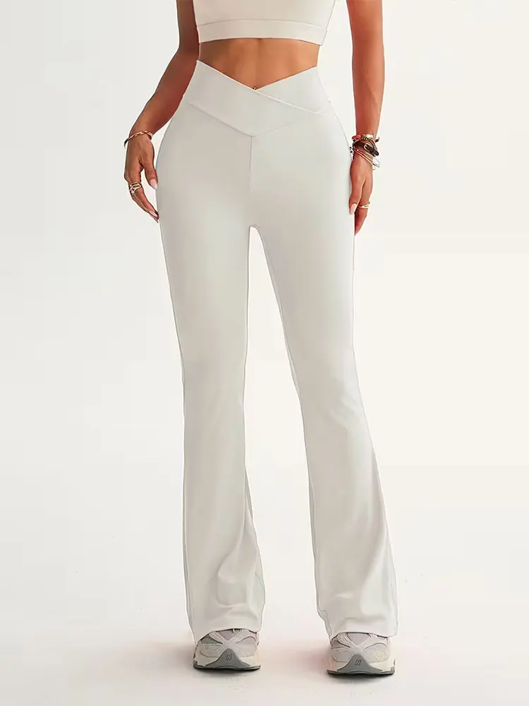 

High Waist Flared Yoga Pants V Waist Slimming Bootcut Pants Sports Casual Dual Use Wide Leg Pants Comfortable Fashion Sportswear
