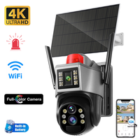 4K 6MP Solar WiFi Security Camera 10X Zoom Dual Lens Outdoor  Cam AI Human Tracking Full Color Night Vision Surveillance Cam