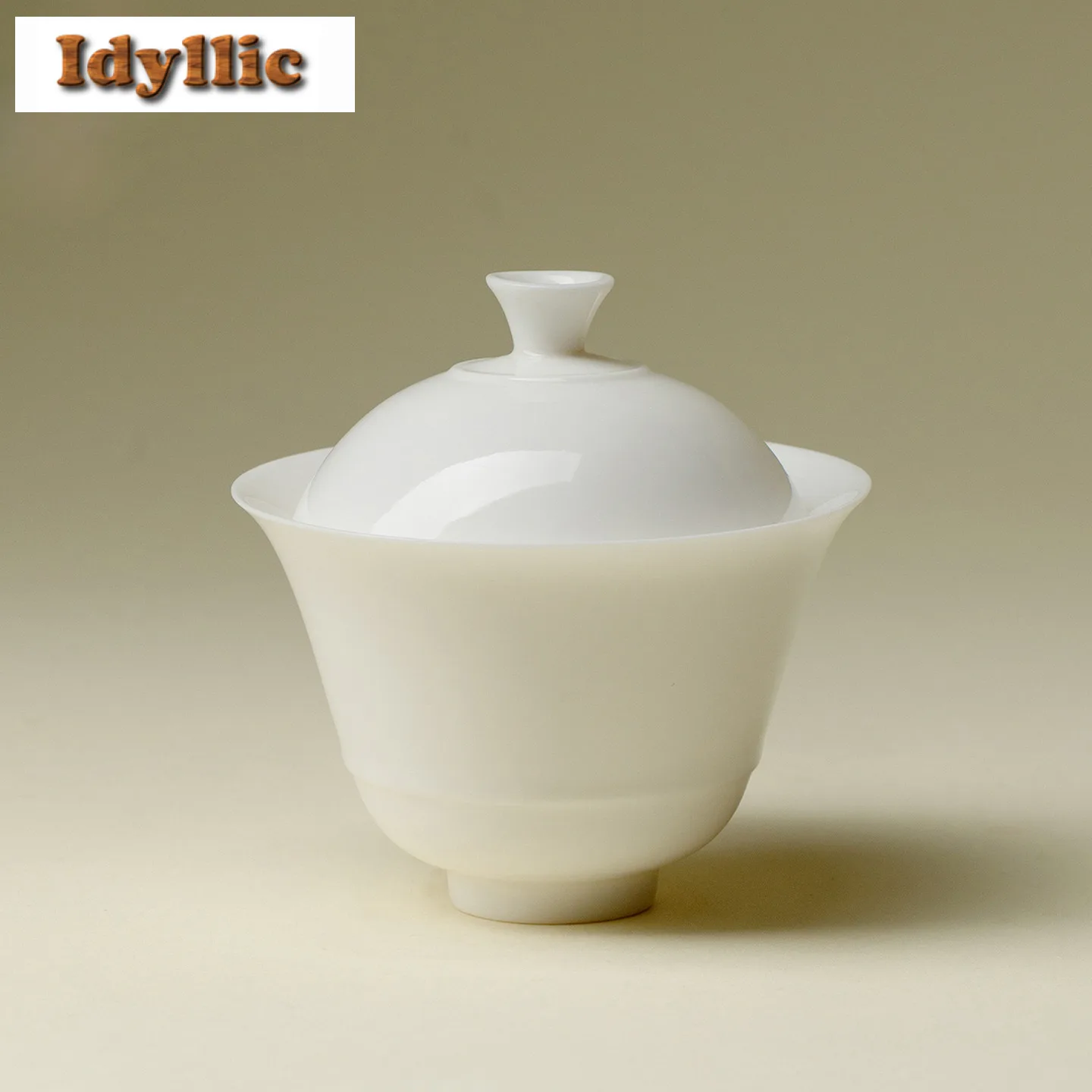 

110 мл Нефритовая глина, сладкая белая глазурь, фарфор She Yu Gaiwan Zen, чайная вареная чаша с крышкой, комплект чайника, крышка, ча-ча, ремесло