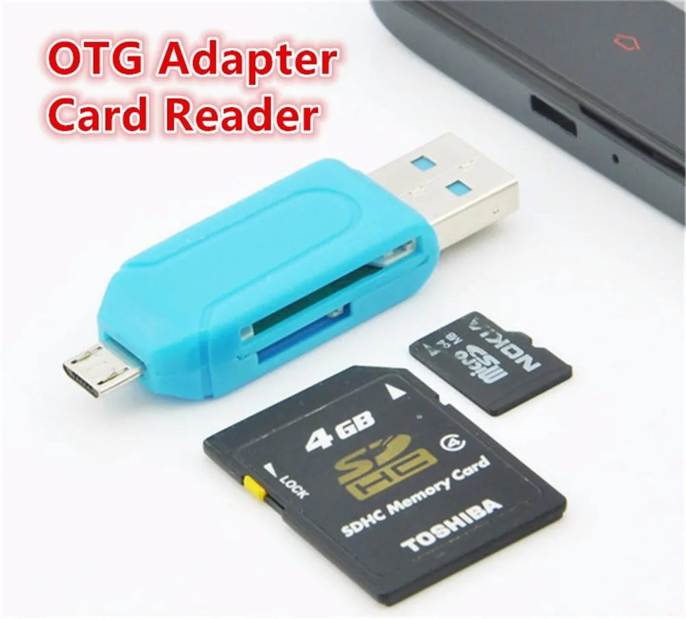 Зарядное устройство 2 в 1 с Micro USB, устройство для чтения SD, TF-карт, адаптер OTG с Micro USB для телефонов Samsung, Android, компьютеров