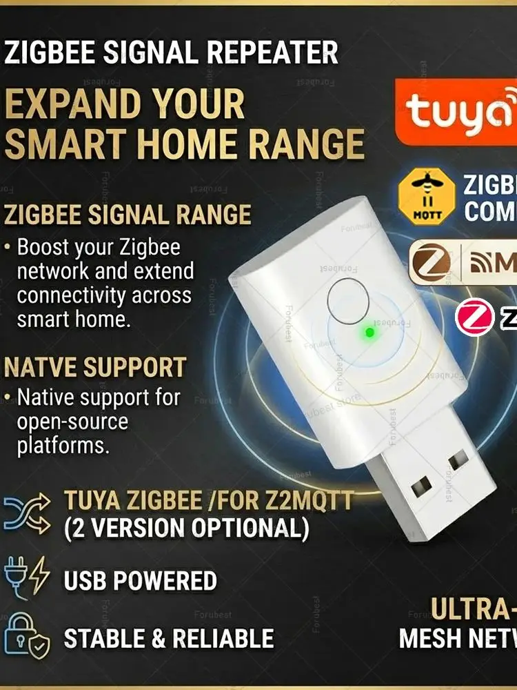 Wzmacniacz sygnału ZigBee, przedłużacz zasięgu sygnału USB, wzmacniacz do inteligentnego domu, rozszerza sieć bramki ZigBee, kompatybilny z Tuya/Z2MQTT — zdjęcie produktu 7