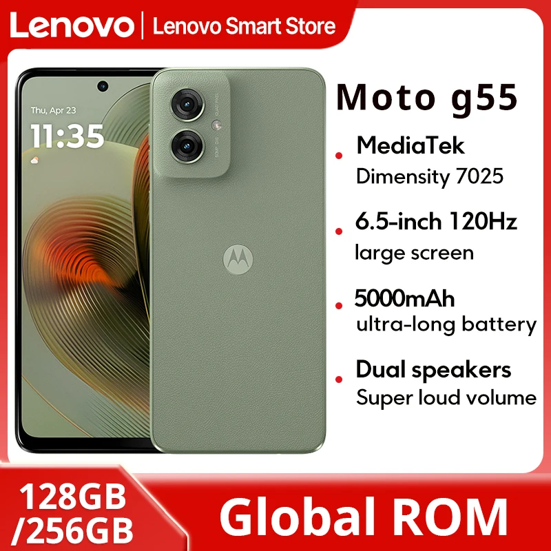 Motorola MOTO G55 Smartphone Global ROM Original 6.5-inch  120Hz Display MediaTek Dimensity 7025 CPU 50MP 256GB Cellphone