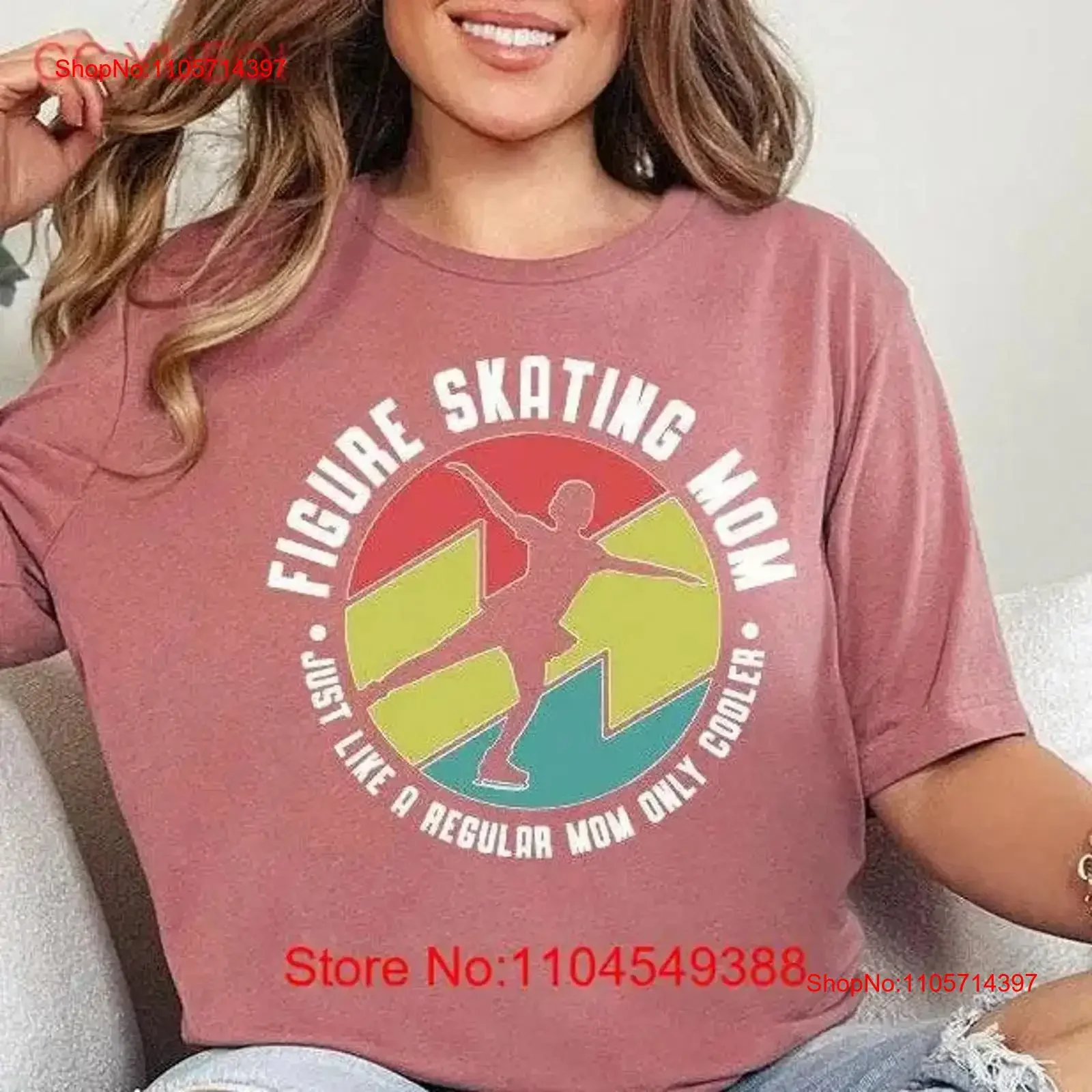 Ice Skating Mom T Shirt Skater Gymnastics vintage Washed graphic Casual Top For Everyday Wear Soft designer clothes streetwear