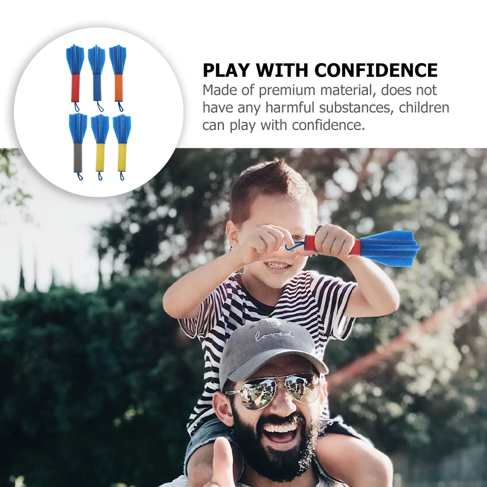 

6Pcs Finger Rocket Launcher Stretch Fun Kids Launch Game Plaything Stress Relief Finger Toy