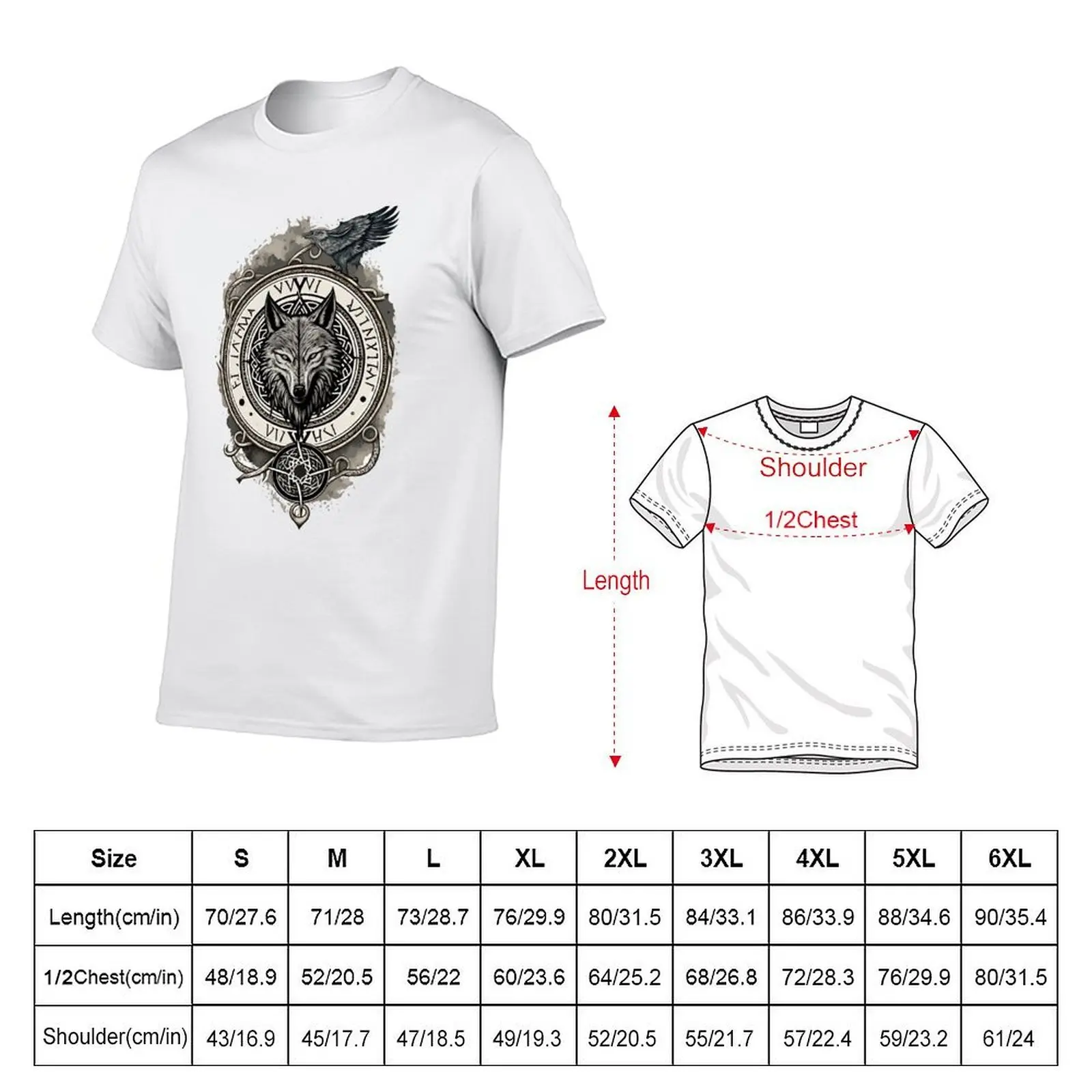 Fenrir Viking Wolf Compass T-Shirt customs design your own rapper graphic tees mens t shirts casual stylish