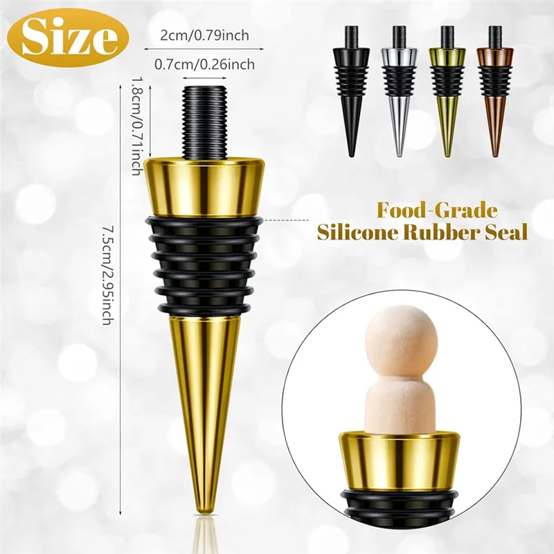 AEE6-30 peças rolha de garrafa em branco com poste rosqueado metal vinho rolha inserções conjunto ferragem para torneamento madeira projeto diy