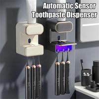 Automatic Sensor Toothpaste Dispenser with 3 Toothpaste Slots Wall Mounted Electric Toothpaste Squeezer for Bathroom Accessories