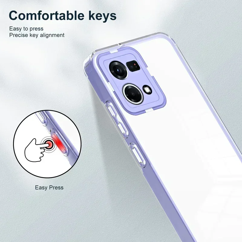 3 in1 Full Clear Protection Shockproof Phone Case for OPPO Reno 11F 10 8 7 Pro A79 98 78 77 38 57 17 A17K 96 16 A16S 36 76 4G 5G