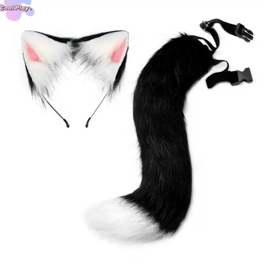 

1 set Cat Ear Halloween Cosplay Accessories Cat Tail Plush Halloween Animal Cosplay Props Adjustable Outfit Animal Cosplay Props