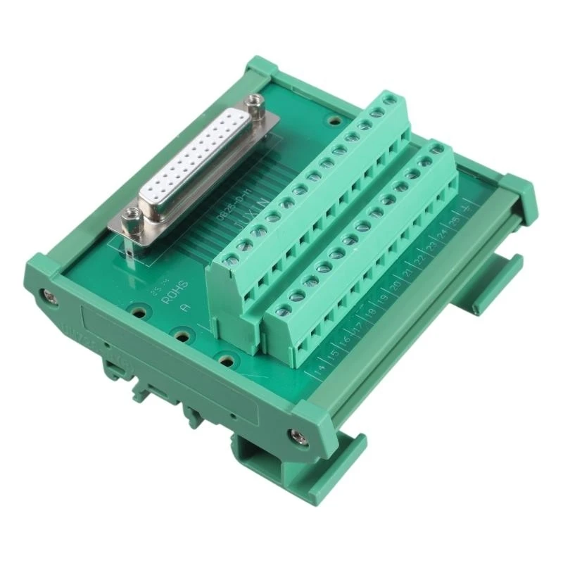 652F DB9 DB15 DB25 DB37 DB44 DB50 DB62 DB78 Mounted Terminal Block Gold Plate Pin Insulated Housing Adapter