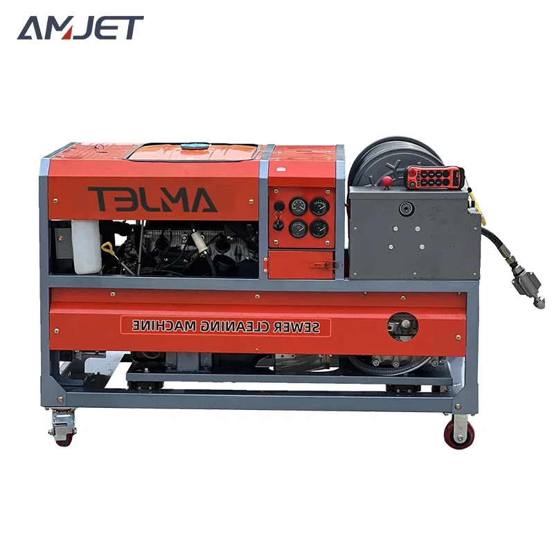 Sewer Cleaning Machine Gasoline Engine Sewer Injector Cleaning Machine 110hp-200bar-160lpm