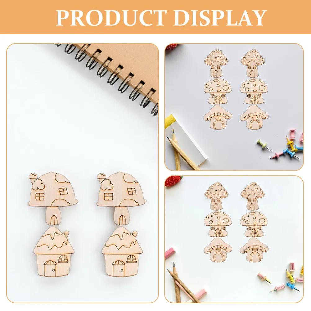 20Pcs Natural Wood Mushroom Slices Blank Unpainted Craft Discs Ideal for DIY Painting Staining Jewelry Making Table Markers