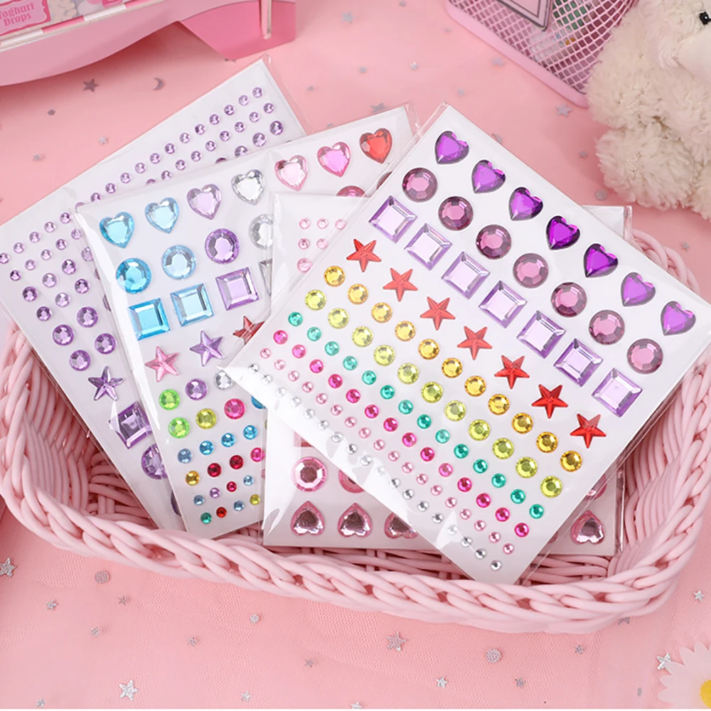 

Heart/Circle/Star/Square Self-Adhesive Rhinestone Stickers Gemstone Adhesive Stickers Craft Supplies