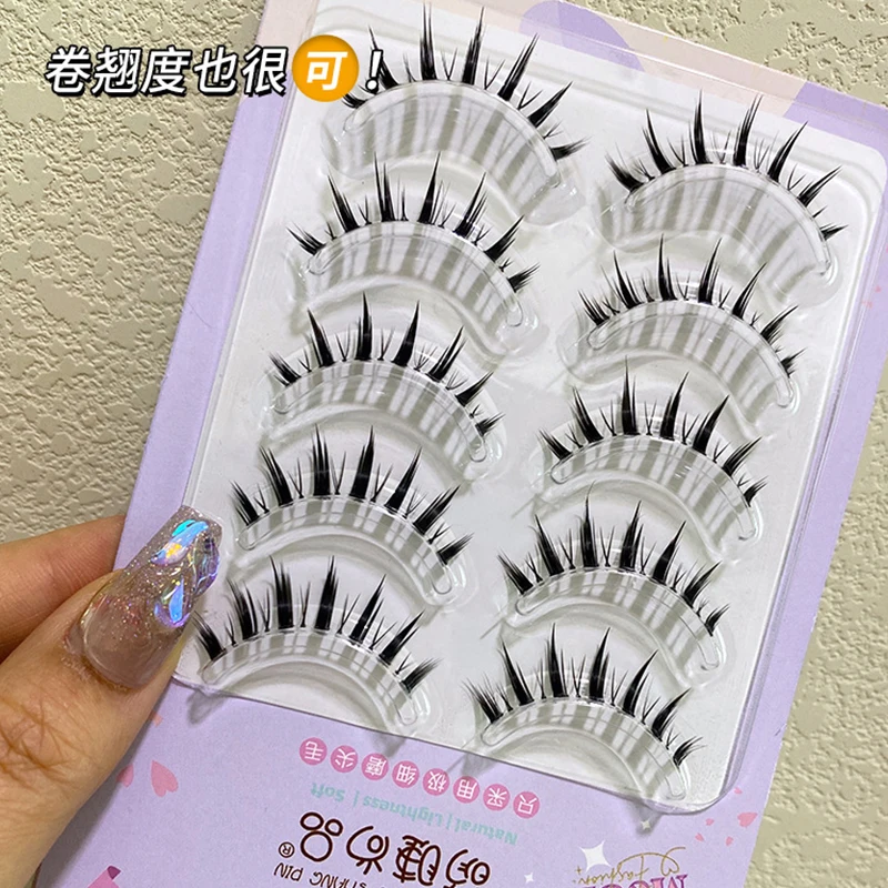 New Hand Thick False Eyelashes Tapered Cross Messy Soft Natural Fake Eyelashes Daily Dating Makeup Tools Eyelashes Manga Lashes