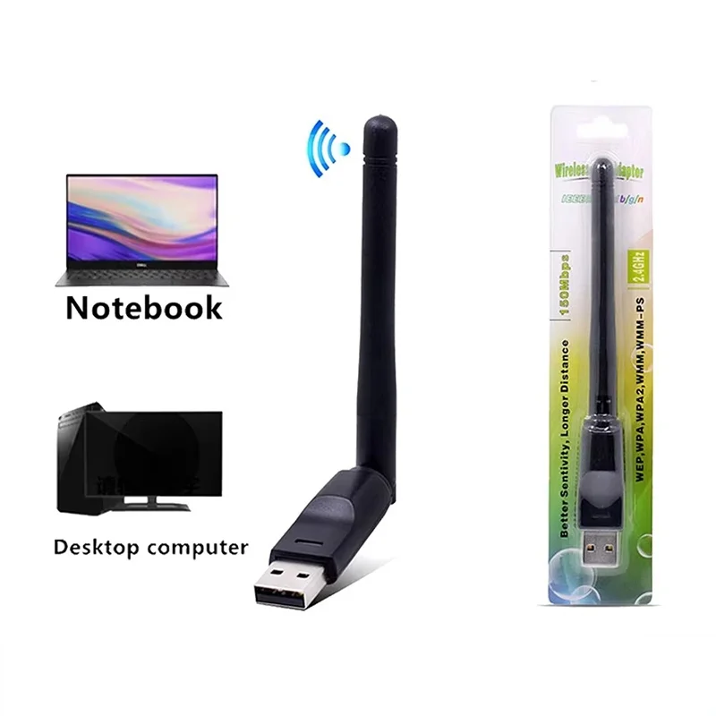150Mbps Mini USB WiFi Adapter Wireless Network Card 150M LAN Wi-Fi Receiver Dongle Antenna 2.4G 802.11b/g/n Wireless Transmitter