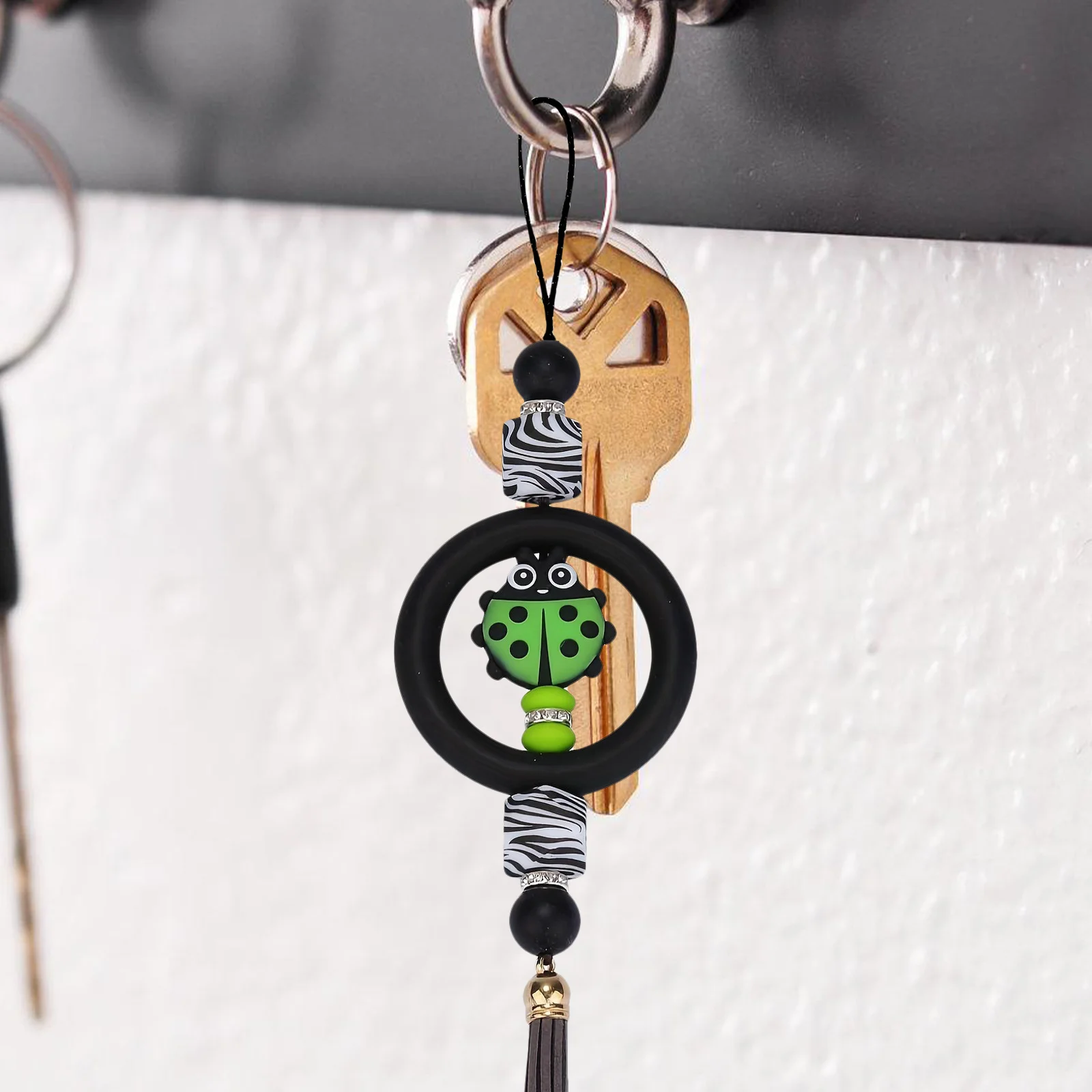 9 pezzi O Ring in silicone portachiavi rotondo ciondolo con perline morbido compatto multifunzione forniture artigianali fai da te accessorio per la creazione di gioielli