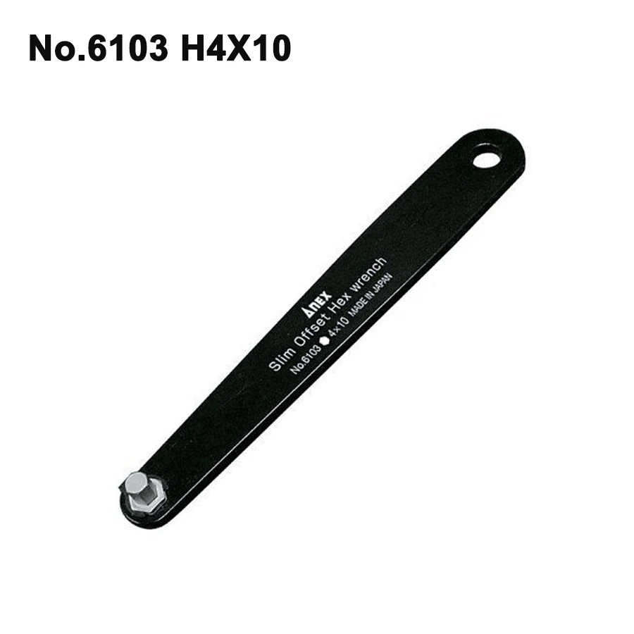 ANEX Slim Offset Hex Wrench Set 4/1PCS 10mm for Tight Area Hex Screwdrivers Made in Japan No.6103 Series