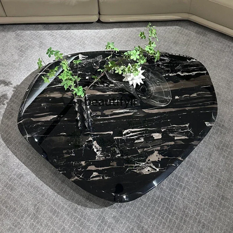 

ssK178 ss 25 Natural silver and white dragon marble coffee table modern, small apartment living room sofa, coffee table