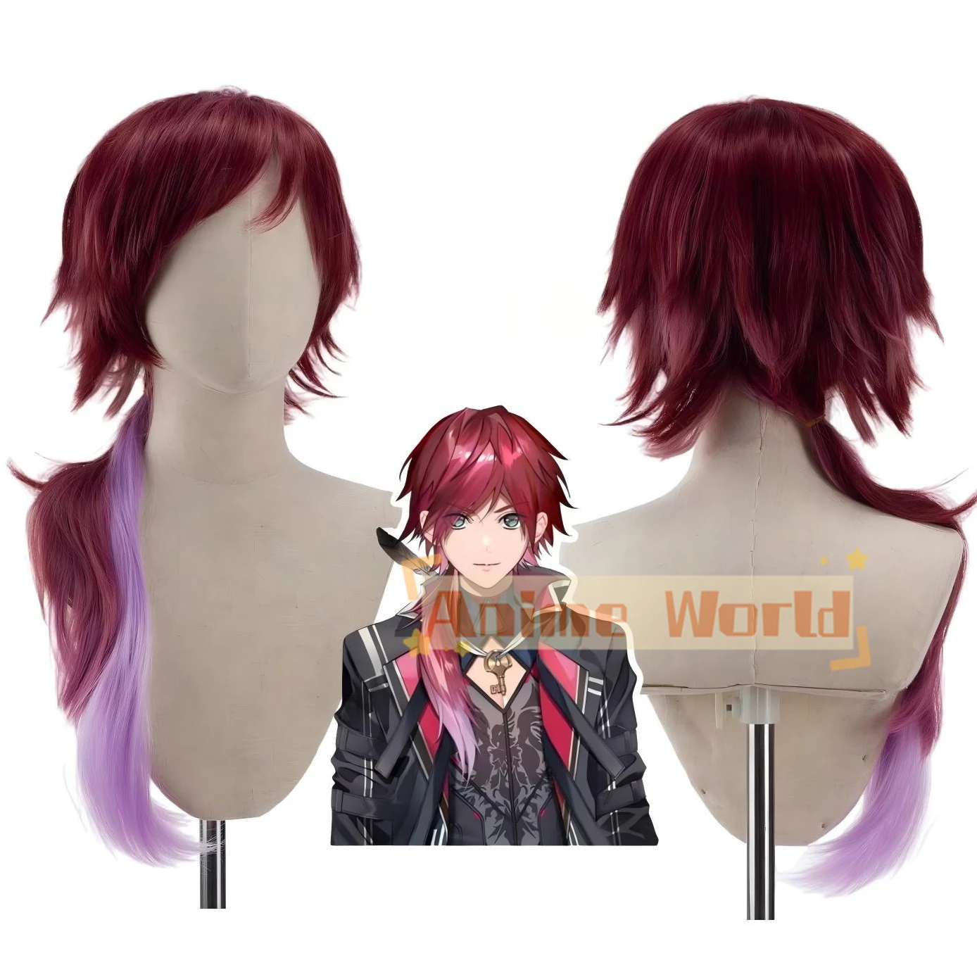 

NIJISANJI Lauren Iroas Cos Cosplay Wig Halloween Carnival Party Props Synthetic Hair Heat Resistant Fiber + Wig Cap