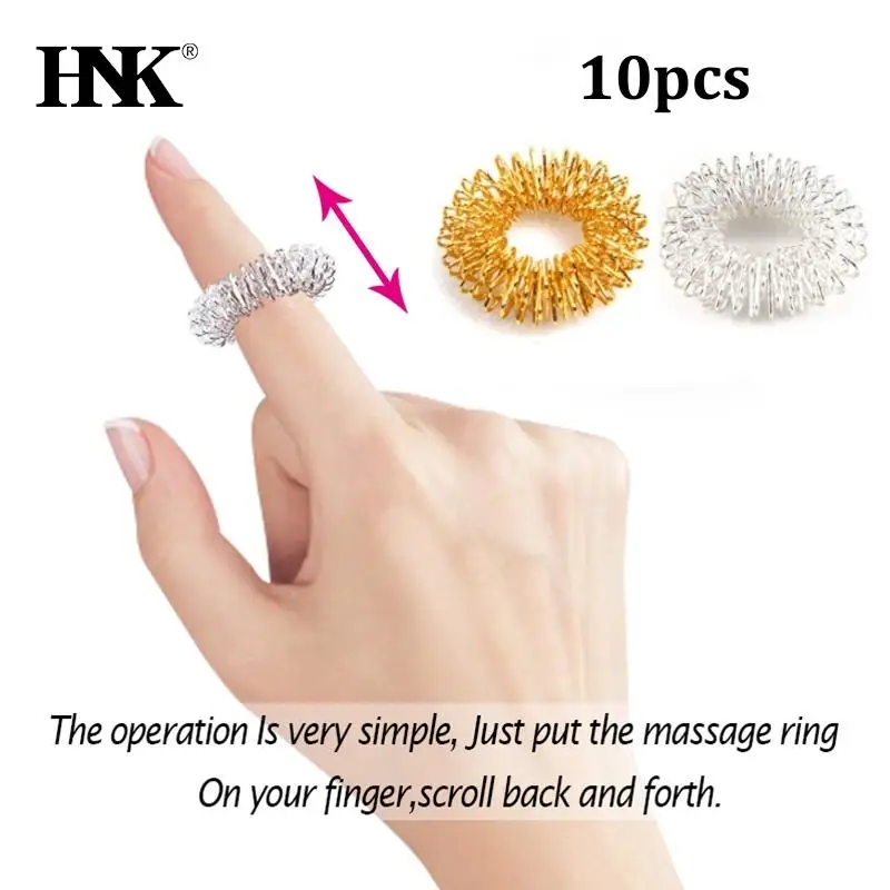 10pcs/Lot Finger Massage Ring Acupuncture Ring Health Care Body Massager Relax Hand Massage Tool