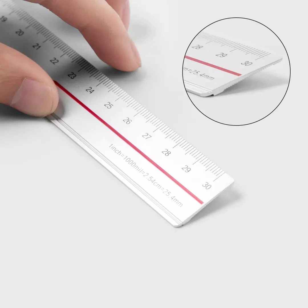 4 Trong 1 Fizz Kim Loại Thước Đồ Hợp Kim Nhôm Kết Hợp Đa Chức Năng Tam Giác Protractor Vẽ Chính Xác