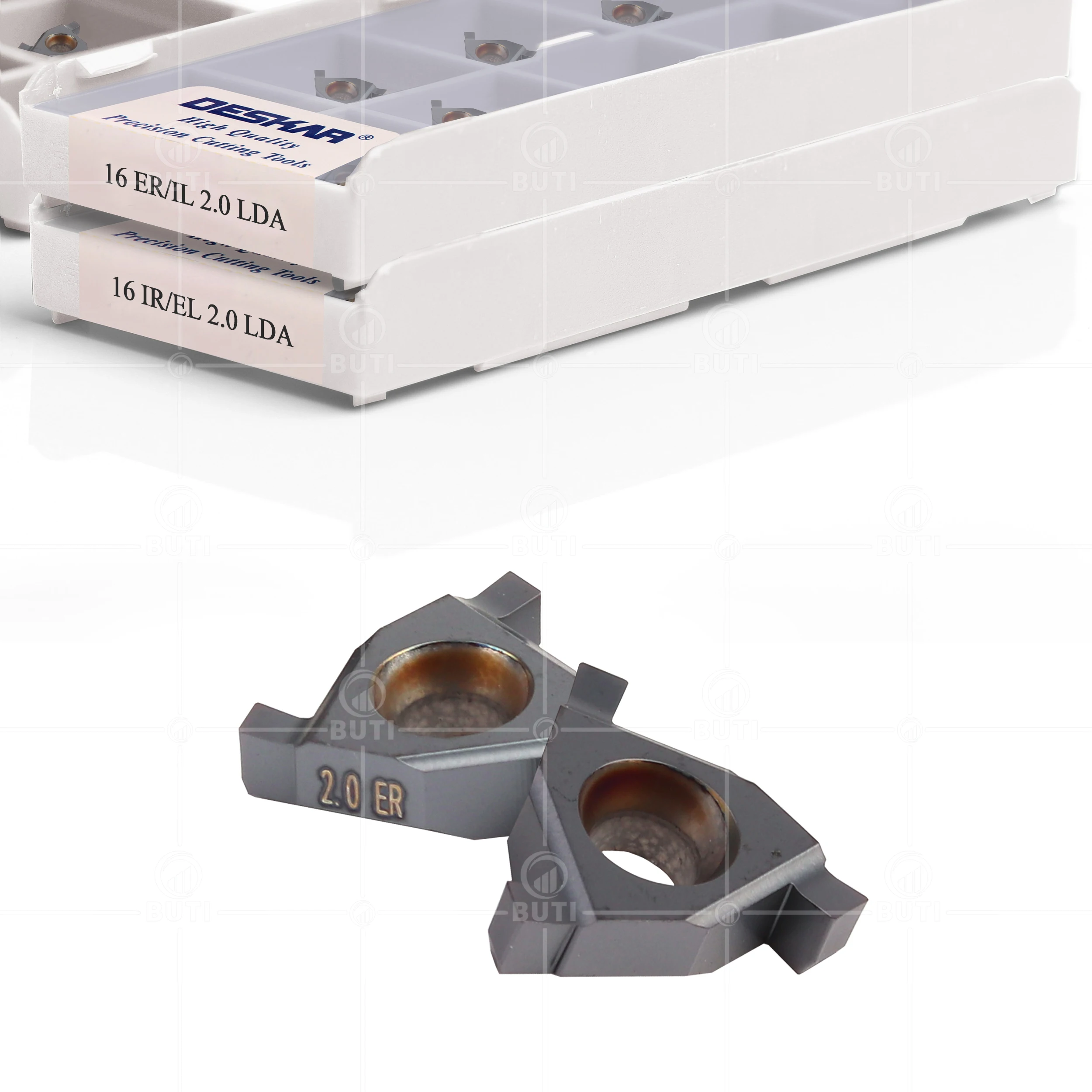 Deskar-hoja de torno de ranurado de carburo CNC, 100% Original, 16ER/IL, 16IR, EL 0,7-1,0, 1,1, 1,2, 1,3, 1,5, 1,6, 1,7, 1,8, 1,9, 2,0