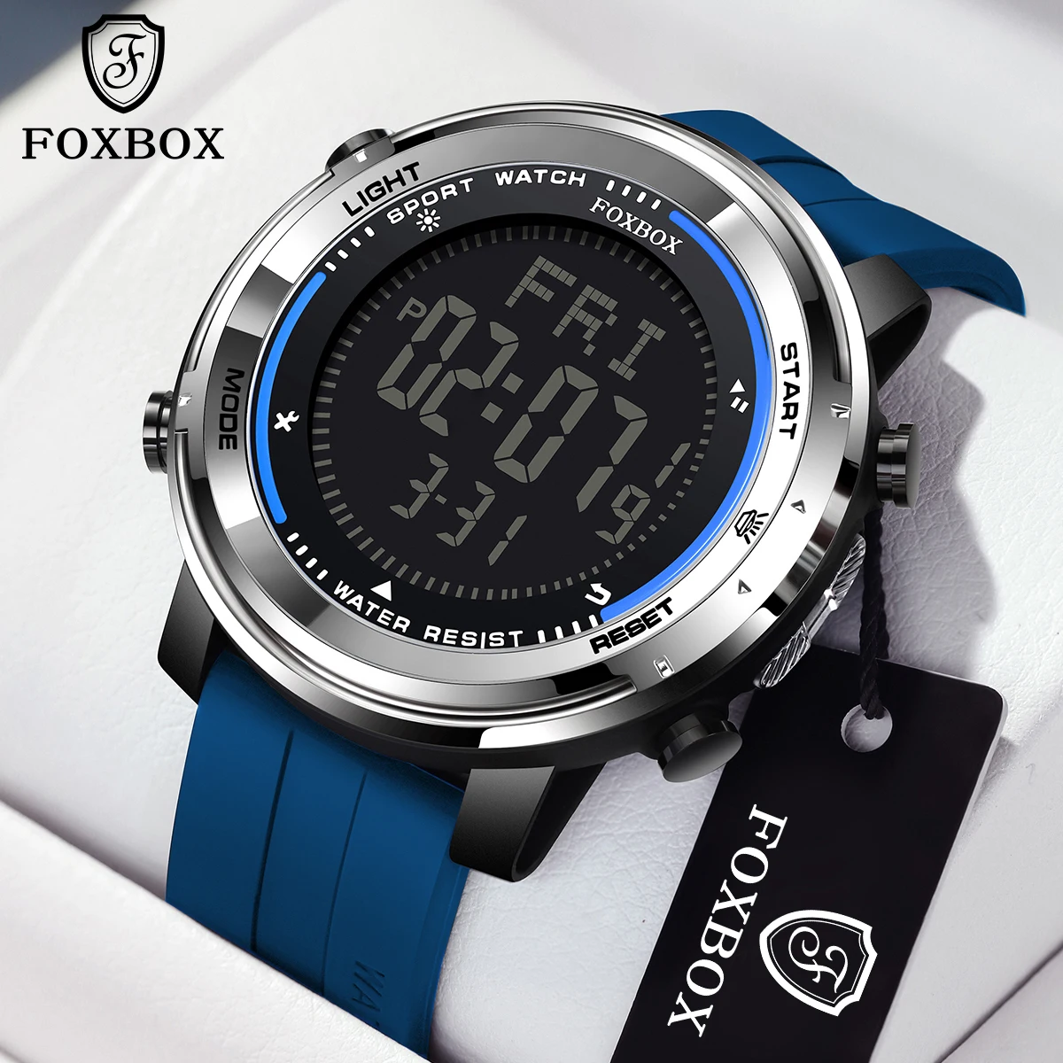 

Мужские спортивные часы FOXBOX Sports Luxury, кварцевые, водонепроницаемые, с хронографом, светящимися стрелками и датой, наручные часы для бизнеса, мужские часы, reloj hom