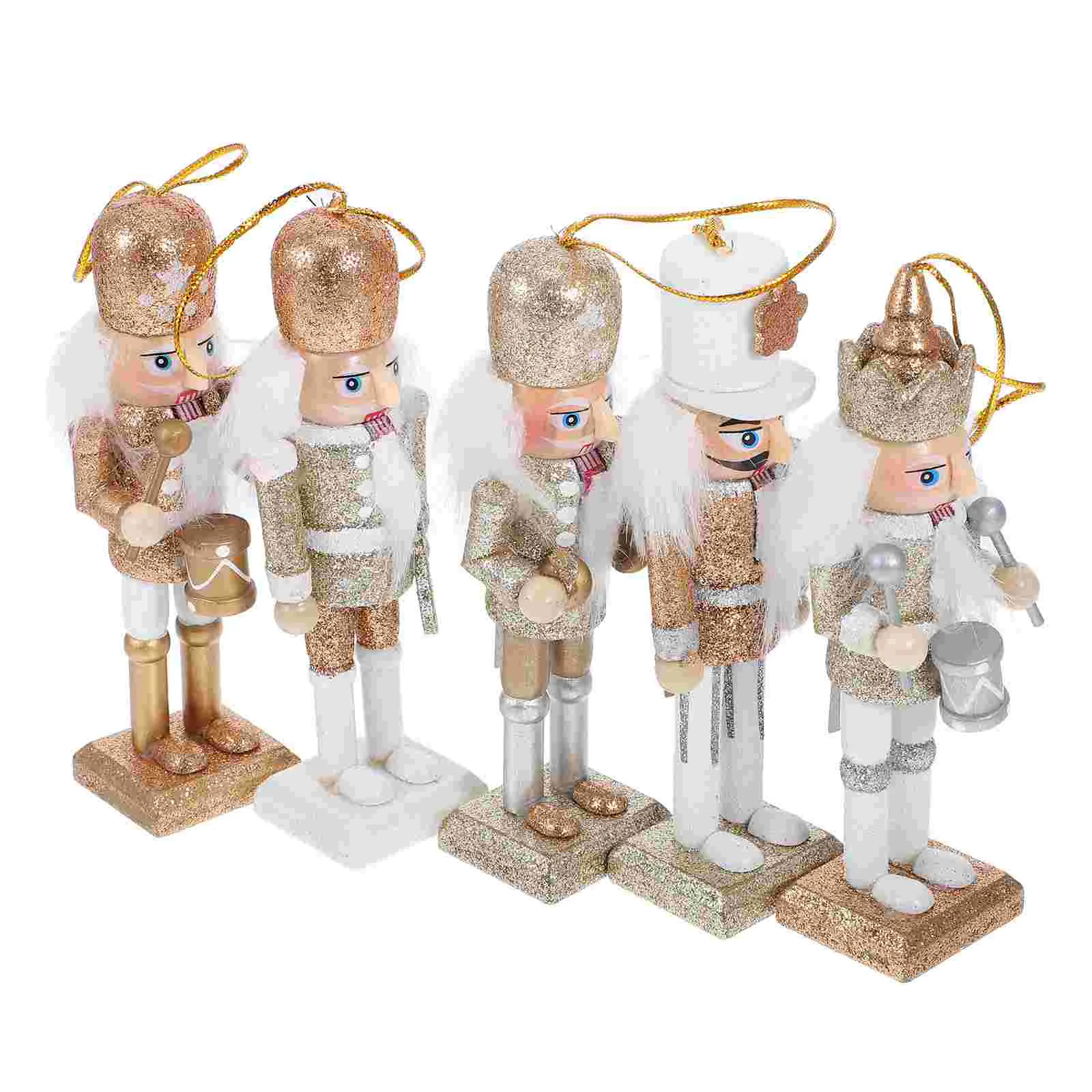 Christmas Decoration Nutcrackers Candy Cane Creative Wooden Ornament Craft Figures