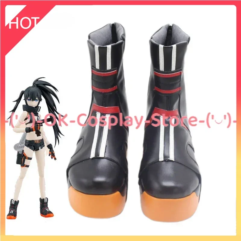 BRS Black Rock Shooter Cosplay Shoes Halloween Carnival Boots Cosplay Prop PU Leather Shoes Custom Made