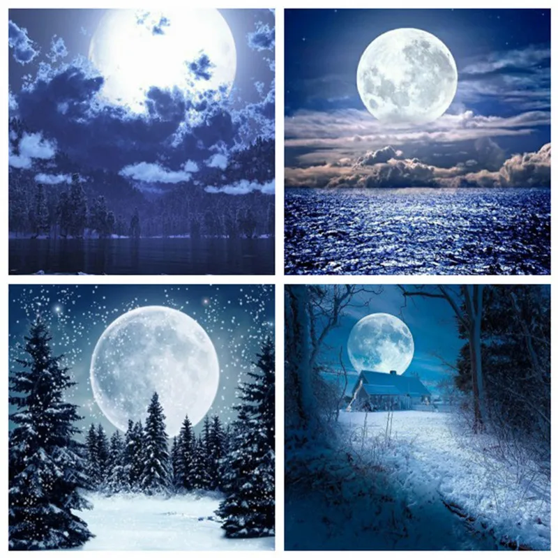 DIY 5D Diamond Painting Kit Square Moon Night - Perfect Gift for Handmade Home Decor