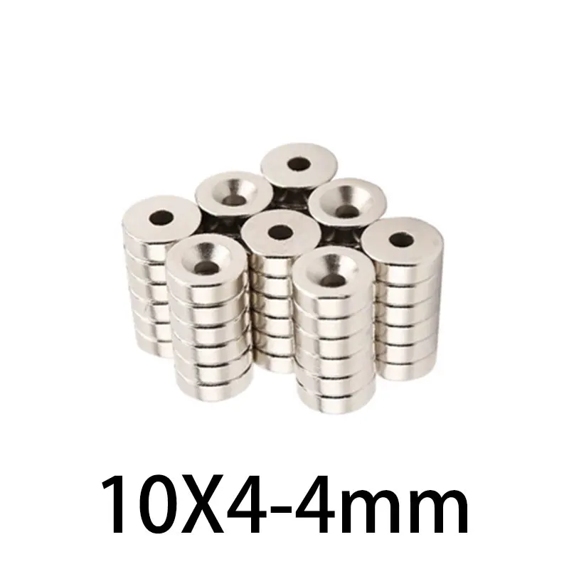 10/20/50/100pcs 10x4-4mm 10x5-4mm Stong Neodymium Magnets Withe Hole Round Countersunk Magnetic DIY Permanent Magnet