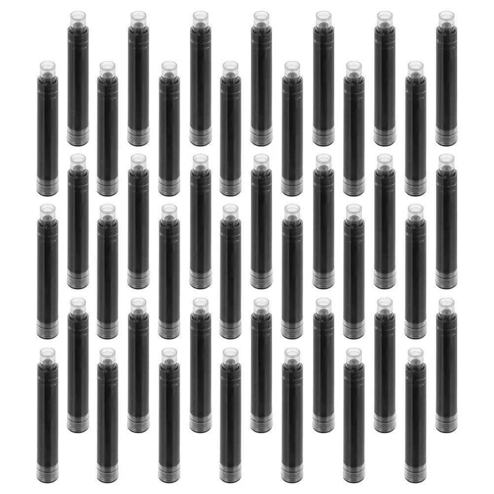 

50 шт. сменных картриджей с чернилами для перьевых ручек, обеспечивающих плавное письмо, удобные в использовании, оптовая упаковка для школы и офиса