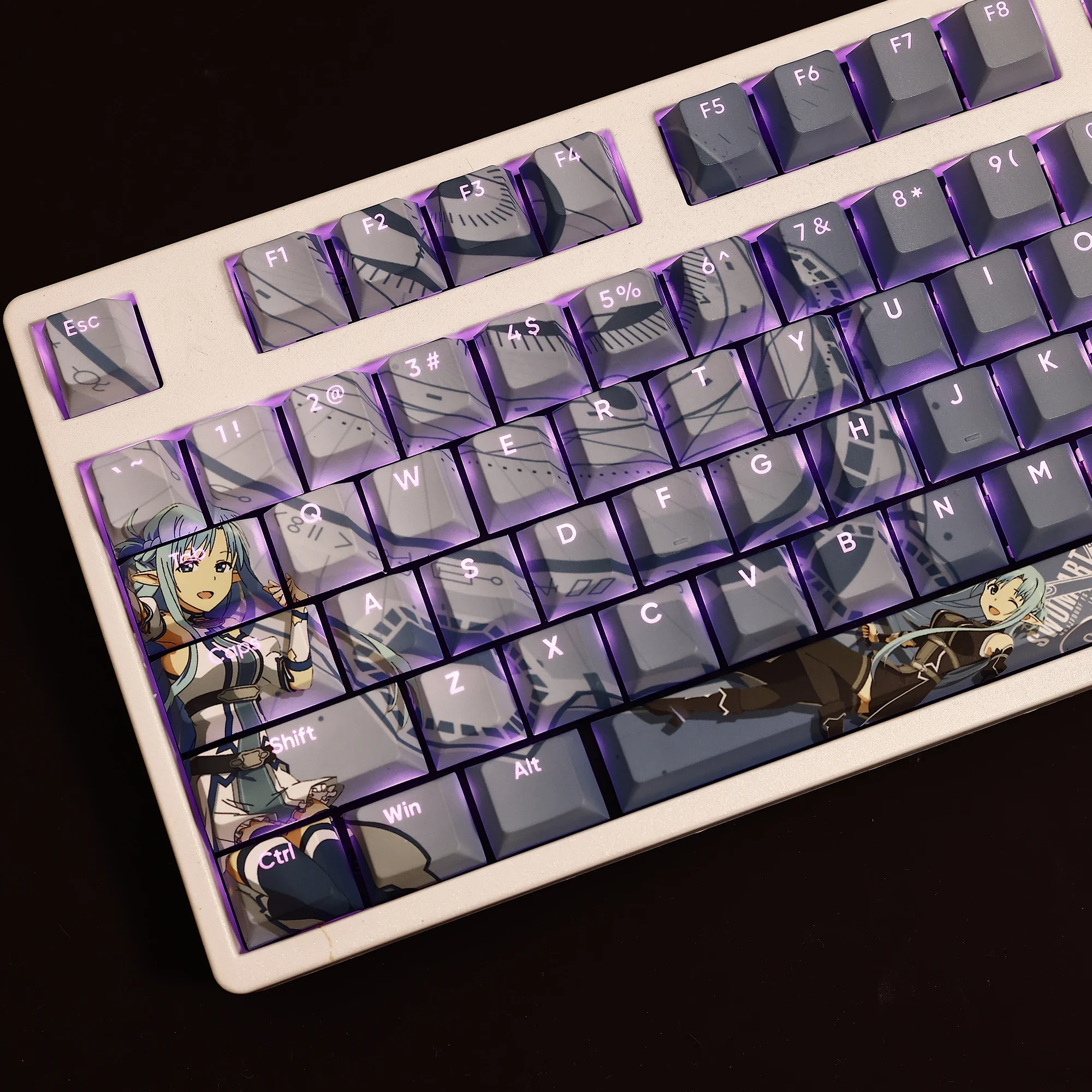 

108 Keys/Set Anime SAO Yuuki Asuna PBT Keycaps Anime Game Girl Key Caps for MX Switch Mechanical Keyboard DIY Custom Gift