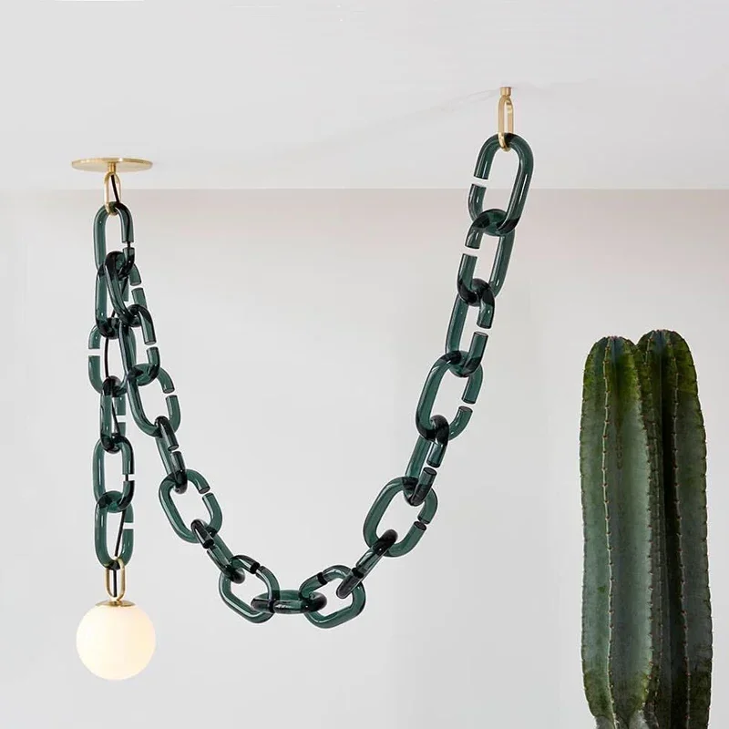 Modern Art Creative Glass Chain LED Pendant Light For Living Room Bedroom - Energy Efficient Suspension Lighting