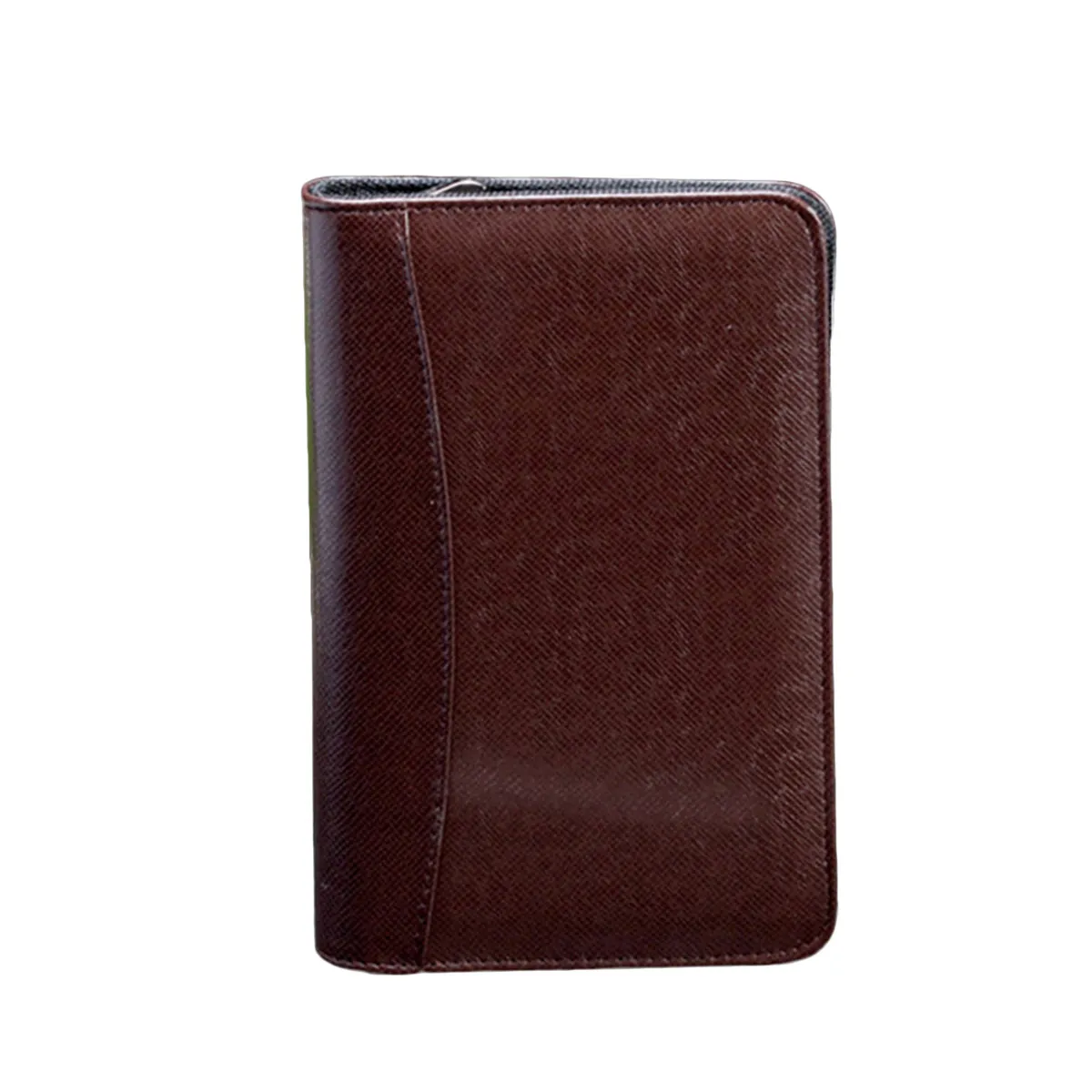 pu-cover-a5-zipper-loose-leaf-business-notepad-coffee-color-a6-organizer-calculator-cardholder-pen-loop-travel