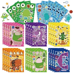 8/16 Blatt Disney Monster Inc. Puzzle-Aufkleber machen ein Gesicht Spiele Spielzeug erstellen Sie Ihre eigenen lustigen Karton montieren Puzzle Kinder Geschenk