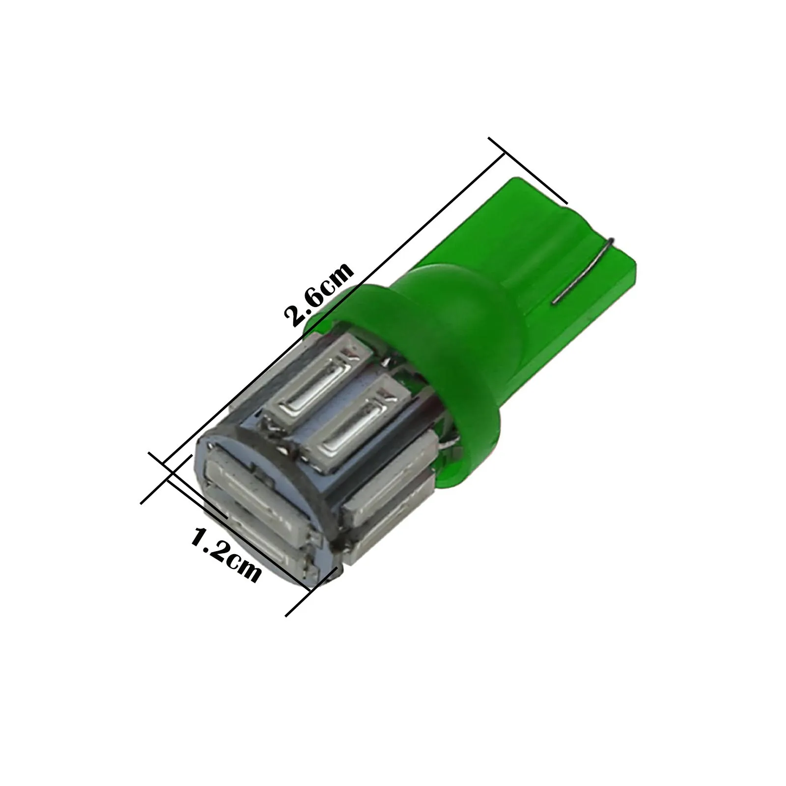 10x Green Car T10 W5W Tail Bulb Clearance Lamp 10 Emitters 7020 SMD LED 464 555 558 Z20102