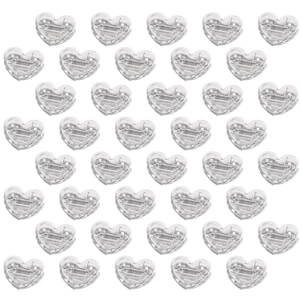 40 pçs clipes de coração claro pequena foto grampos para arquivo notas de papel pasta decoração de escritório em casa exibição de parede multi-função suprimentos